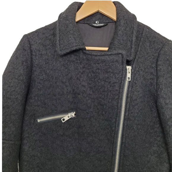 TOPSHOP Women's Coat Oversize Wool Zip Up Size 6 - Picture 5 of 12